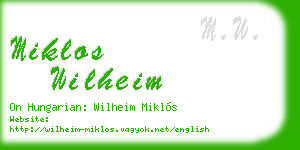 miklos wilheim business card